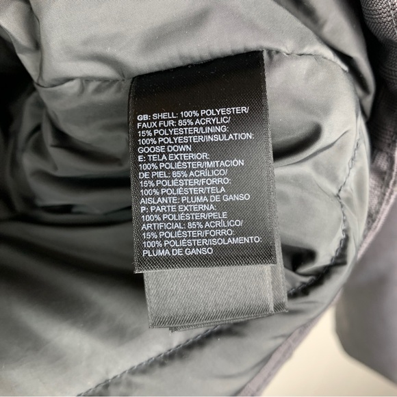 The North Face Full Zip Jacket Hooded Hyvent Goose Down Belt Gray Women’s Medium - Picture 9 of 11